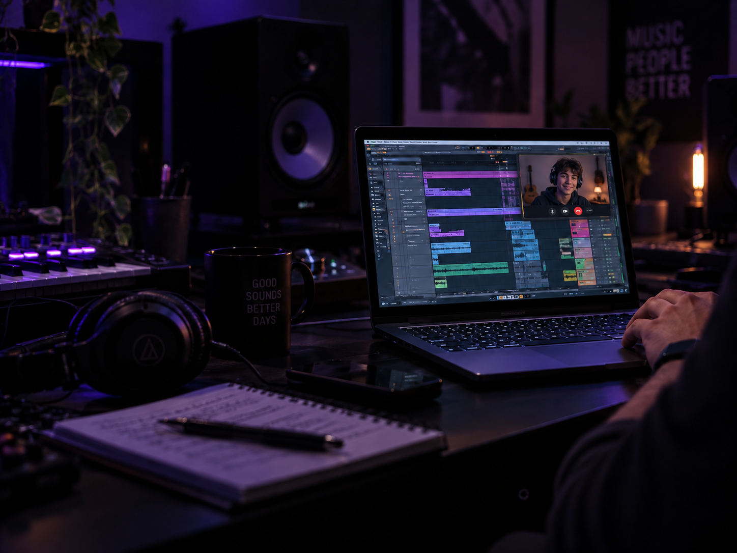 Consola de mezcla en estudio